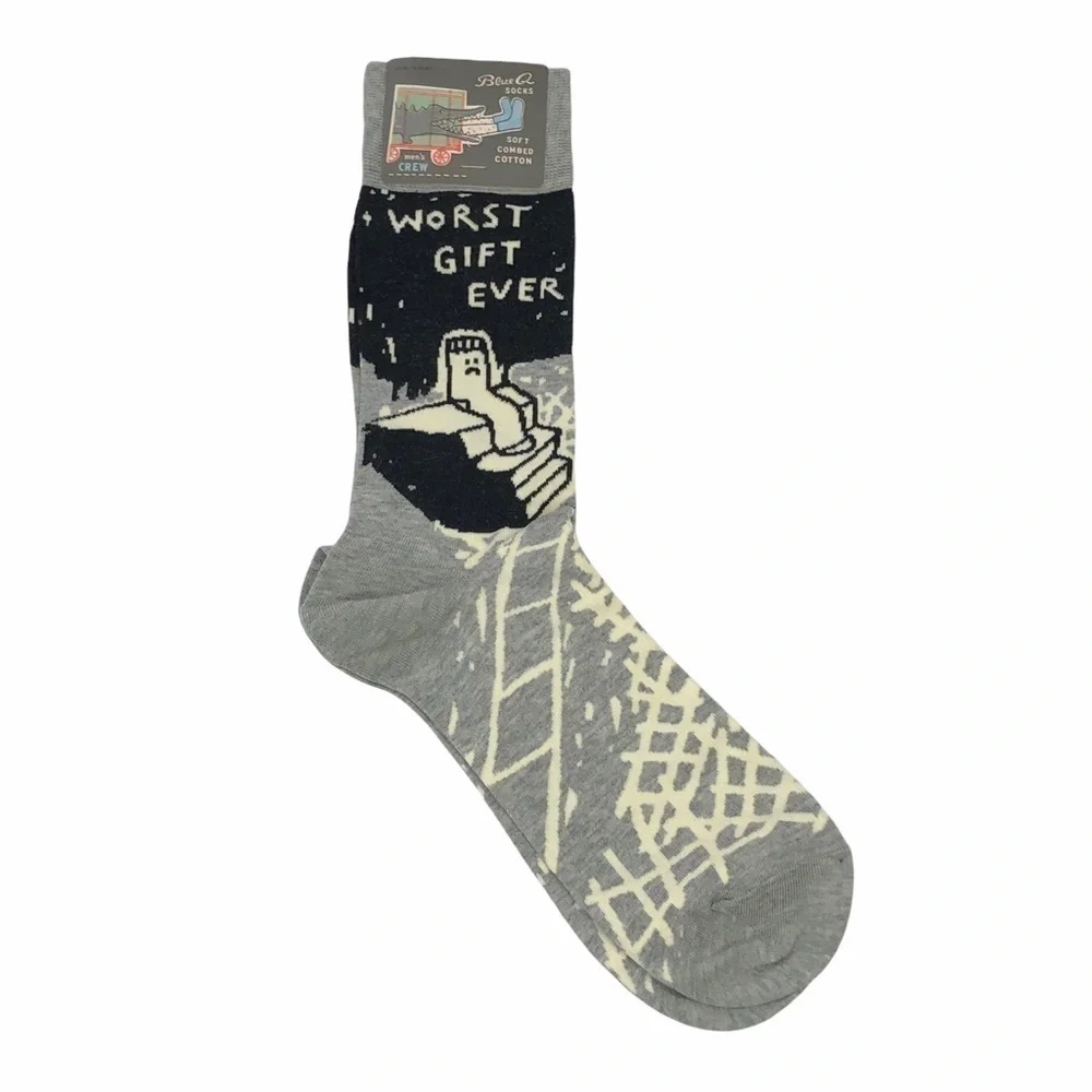 NWT Blue Q novelty socks Worst Gift Ever sad sock